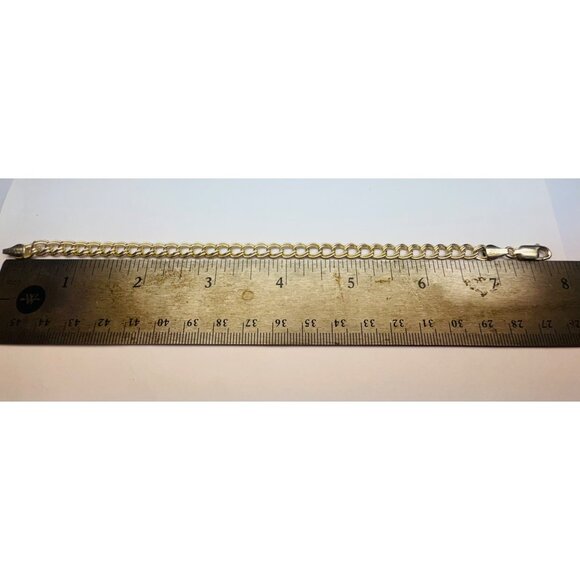 Vintage Estate Sterling Silver 925 Italian Chain Link Bracelet 7.5” Men Women - Picture 4 of 7